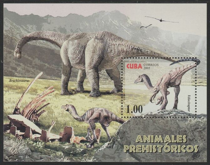 Cuba 2005 Dinosaurs perf m/sheet unmounted mint SG MS4811, stamps on dinosaurs