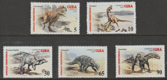 Cuba 2005 Dinosaurs perf set of 5 unmounted mint SG 4806-10, stamps on , stamps on  stamps on dinosaurs