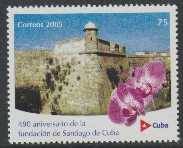 Cuba 2005 Santiago Anniversary 75c unmounted mint SG 4854, stamps on tourism, stamps on flowers