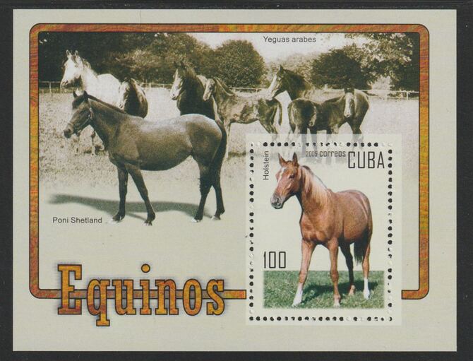 Cuba 2005 Horses perf m/sheet unmounted mint SG MS4890, stamps on , stamps on  stamps on horses
