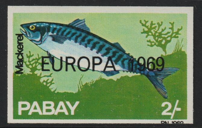 Pabay 1969  Europa 1969 overprinted on Mackerel and surcharged 3s on 2s unmounted mint but slight set-off on gummed side, stamps on , stamps on  stamps on europa, stamps on  stamps on fish, stamps on  stamps on 