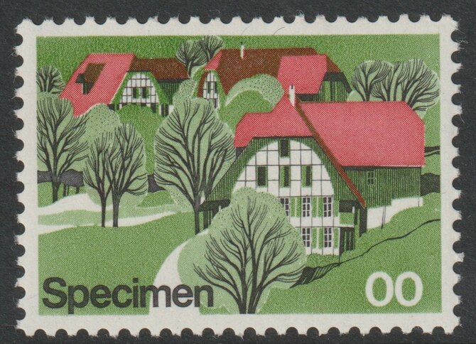 Cinderella  (Switzerland ?) dummy stamp showing a House, denominated 00 and inscribed SPECIMEN unmounted mint, stamps on , stamps on  stamps on cinderella, stamps on  stamps on 