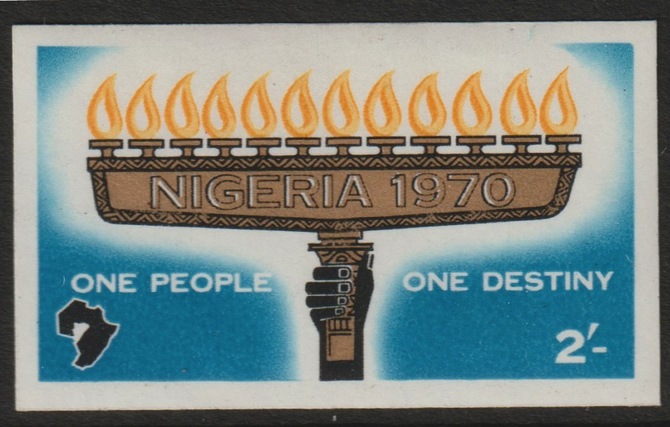 Nigeria 1970 Stampof Destiny - End of Civil Wat 2s imperf single previously unrecorded unmounted mint as SG243, stamps on 