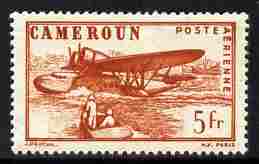 Cameroun 1941 Sikorsky S-43 Flying Boat 5f red-brown perforated proof similar to SG Type 29c but without RF mounted mint , stamps on , stamps on  stamps on aviation, stamps on  stamps on flying boats