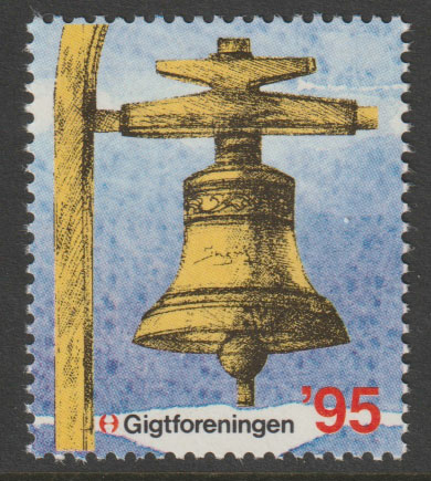 Cinderella - Gigtforeningen 1995 Bell perf label unmounted mint, stamps on bells