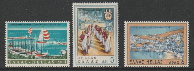 Greece 1968 Tourism perf set of 3 unmounted mint SG 1101-03, stamps on tourism