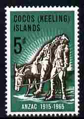 Cocos (Keeling) Islands 1965 50th Anniversary of Gallipoli Landing 5d unmounted mint SG 7