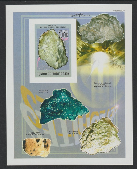 Guinea - Conakry 2004 Meteorites #2 imperf m/sheet containing one value unmounted mint , stamps on space, stamps on minerals