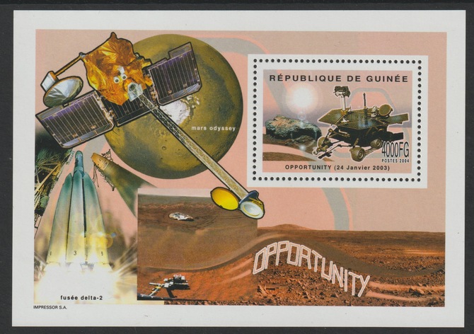 Guinea - Conakry 2004 Conquest of Mars #3 perf m/sheet containing one value unmounted mint , stamps on space, stamps on mars
