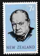 New Zealand 1966 Churchill Commemoration 7d unmounted mint SG 829, stamps on personalities, stamps on churchill, stamps on constitutions