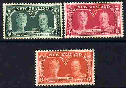 New Zealand 1935 KG5 Silver Jubilee set of 3, mounted mint SG 573-5, stamps on , stamps on  stamps on , stamps on  stamps on  kg5 , stamps on  stamps on silver jubilee, stamps on  stamps on 