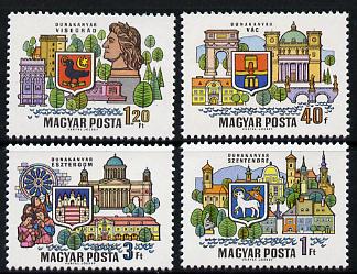 Hungary 1969 Danube Towns perf set of 4, Mi 2514-17 unmounted mint, stamps on , stamps on  stamps on tourism   buildings