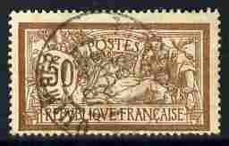 France 1900-06 Merson 50c cinnamon (with lavendar omitted) fine used centred low, SG 305a, stamps on 