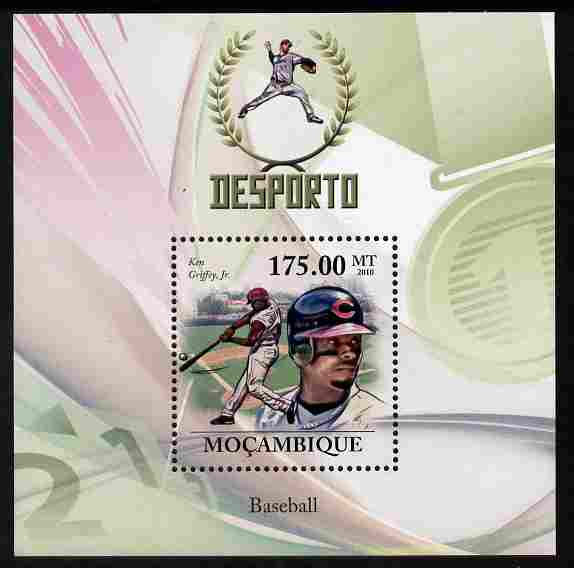 Mozambique 2010 Sport - Baseball perf m/sheet unmounted mint, stamps on personalities, stamps on sport, stamps on baseball