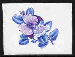 Lesotho 1984 Butterflies Queen Purple Tip 75s imperf proof in blue & magenta colours only minor wrinkles but unmounted mint as SG 576, stamps on butterflies
