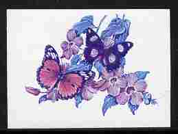 Lesotho 1984 Butterflies Diadem Butterfly 1m imperf proof in blue & magenta colours only minor wrinkles but unmounted mint as SG 577, stamps on butterflies