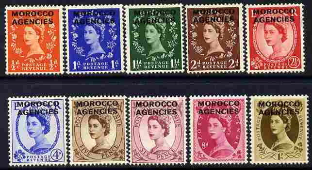 Morocco Agencies - British Currency 1952-55 QEII def set complete 10 values mounted mint SG 101-10, stamps on , stamps on  stamps on , stamps on  stamps on qeii, stamps on  stamps on 