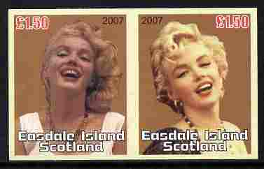 Easdale 2007 Marilyn Monroe A31.50 #2 imperf se-tenant pair unmounted mint, stamps on , stamps on  stamps on personalities, stamps on  stamps on women, stamps on  stamps on films, stamps on  stamps on cinema, stamps on  stamps on movies, stamps on  stamps on marilyn, stamps on  stamps on  monroe