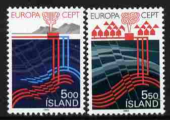 Iceland 1983 Europa perf set of 2 unmounted mint SG 628-29, stamps on europa, stamps on science, stamps on energy