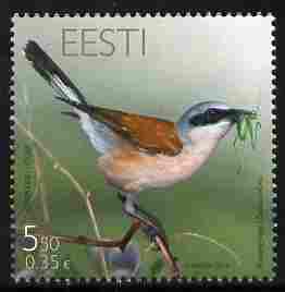 Estonia 2010 Birds - Red Backed Shrike 5k50 unmounted mint SG 620, stamps on , stamps on  stamps on birds