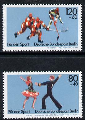 Germany - West Berlin 1983 Sport Promotion Fund set of 2 (Dancing & Ice Hockey) unmounted mint SG B660-61, stamps on sport   ice hockey   dancing