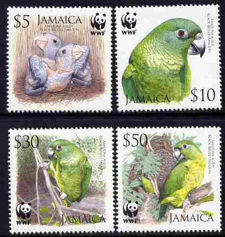 Jamaica 2006 WWF - Amazon Parrot perf set of 4 unmounted mint SG 1121-4, stamps on birds, stamps on  wwf , stamps on parrots