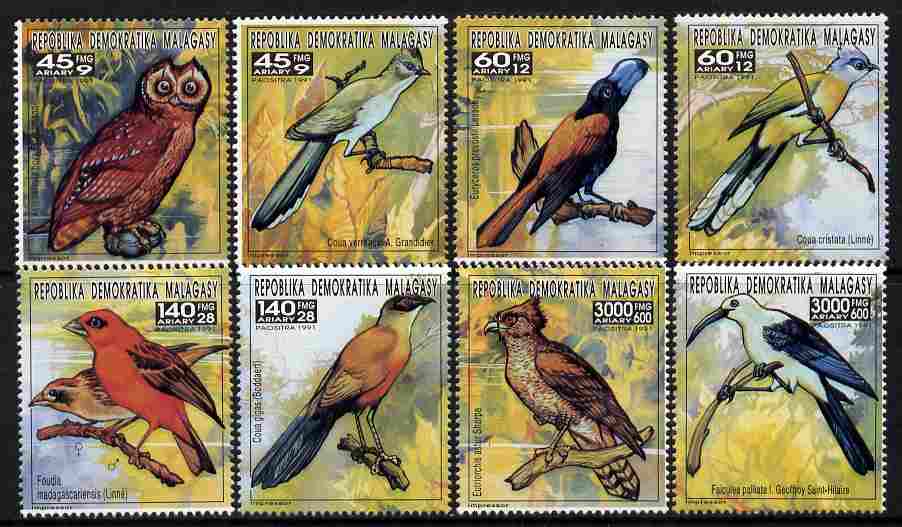 Madagascar 1993 Birds complete set of 8 values (from Butterflies & Birds set) unmounted mint between SG 1044-59