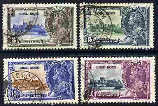 Hong Kong 1935 KG5 Silver Jubilee set of 4 good used SG 133-36, stamps on , stamps on  kg5 , stamps on silver jubilee, stamps on castles