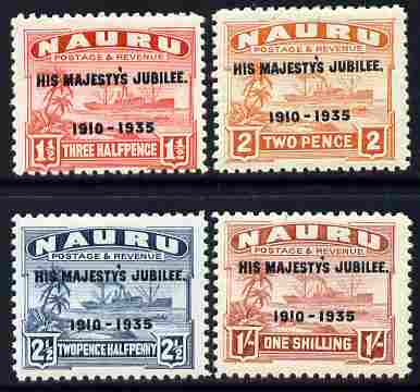 Nauru 1935 KG5 Silver Jubilee set of 4, mounted mint SG 145-8, stamps on , stamps on  stamps on , stamps on  stamps on  kg5 , stamps on  stamps on silver jubilee, stamps on  stamps on ships