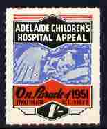 Cinderella - Australia 1951 Children's Hospital Appeal - On Parade 1s label unmounted mint, stamps on children, stamps on hospitals, stamps on cinderella