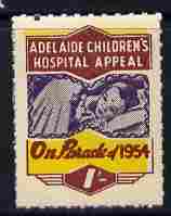Cinderella - Australia 1954 Children's Hospital Appeal - On Parade 1s label unmounted mint, stamps on children, stamps on hospitals, stamps on cinderella
