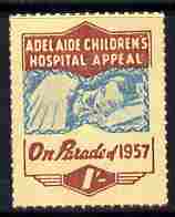 Cinderella - Australia 1957 Children's Hospital Appeal - On Parade 1s label unmounted mint, stamps on , stamps on  stamps on children, stamps on  stamps on hospitals, stamps on  stamps on cinderella