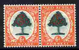 South Africa 1933-48 Orange Tree 6d mounted mint horiz pair, SG 61 , stamps on 