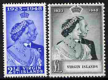 British Virgin Islands 1949 KG6 Royal Silver Wedding perf set of 2 mounted mint, SG 124-5, stamps on , stamps on  kg6 , stamps on royal silver wedding, stamps on 