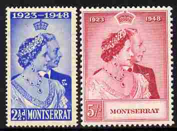 Montserrat 1949 KG6 Royal Silver Wedding perf set of 2 mounted mint, SG 115-6, stamps on , stamps on  kg6 , stamps on royal silver wedding, stamps on 