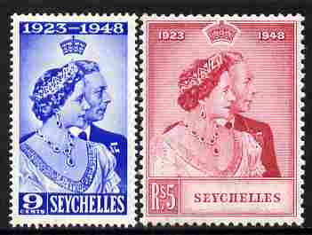 Seychelles 1948 KG6 Royal Silver Wedding perf set of 2 mounted mint, SG 152-3, stamps on , stamps on  kg6 , stamps on royal silver wedding, stamps on 