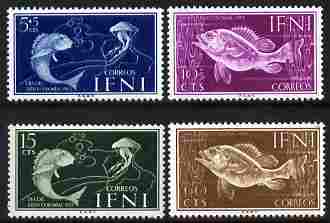 Ifni 1953 Colonial Stamp Day set of 4 - Fish SG 97-100, stamps on fish, stamps on postal
