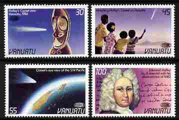 Vanuatu 1986 Halley's Comet set of 4 unmounted mint SG 438-41, stamps on , stamps on  stamps on space, stamps on  stamps on comets, stamps on  stamps on telescopes, stamps on  stamps on halley