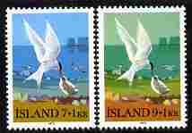 Iceland 1972 Charity Stamps - Arctic Tern perf set of 2 unmounted mint SG 500-501, stamps on , stamps on  stamps on birds, stamps on  stamps on terns
