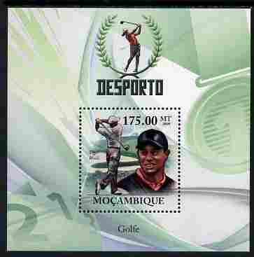 Mozambique 2010 Sport - Golf perf m/sheet unmounted mint, Scott #2024, stamps on sport, stamps on golf