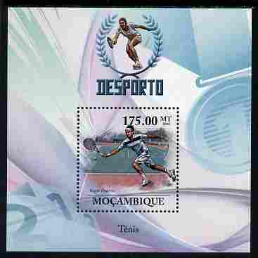 Mozambique 2010 Sport - Lawn Tennis perf m/sheet unmounted mint, Scott #2025, stamps on sport, stamps on tennis
