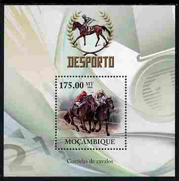 Mozambique 2010 Sport - Horse Racing perf m/sheet unmounted mint, Scott #2032, stamps on sport, stamps on horse racing, stamps on horses