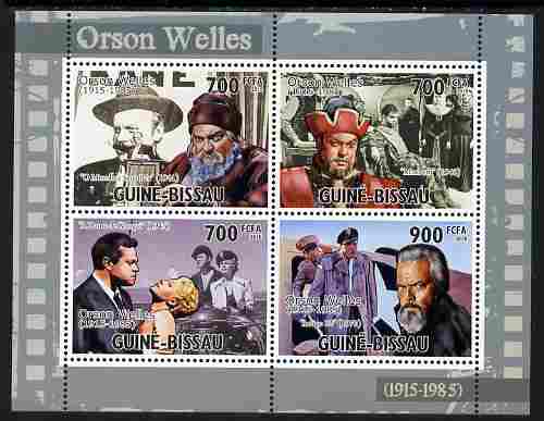 Guinea - Bissau 2010 Actors - Orson Wells perf sheetlet containing 4 values unmounted mint, Michel 5190-93, stamps on personalities, stamps on films, stamps on cinema, stamps on movies, stamps on 