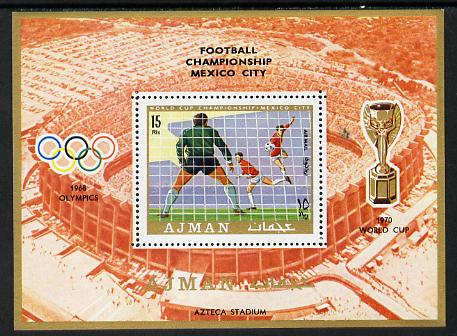 Ajman 1970 World Cup Football perf m/sheet unmounted mint, Mi BL 189A), stamps on football   sport