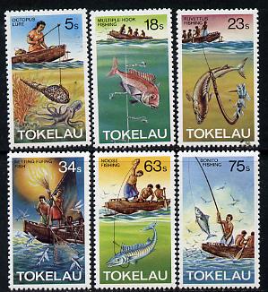 Tokelau 1982 Fishing Methods set of 6 unmounted mint SG 85-90*, stamps on fish   fishing