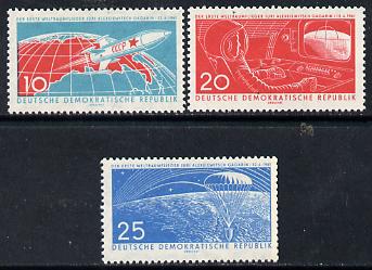 Germany - East 1961 First Manned Space Flight set of 3 unmounted mint, SG E556-58, stamps on , stamps on  stamps on space