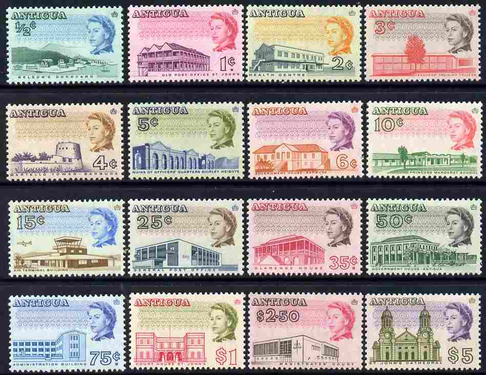 Antigua 1966-70 Pictorial defs complete, 16 values unmounted mint SG 180-95, stamps on , stamps on  stamps on tourism