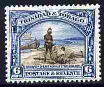 Trinidad & Tobago 1935-37 6c Discovery of Lake Asphalt P13x12.5 unmounted mint SG 233a, stamps on , stamps on  stamps on lakes