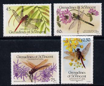 St Vincent - Grenadines 1986 Dragonflies set of 4 unmounted mint (SG 490-3), stamps on , stamps on  stamps on insects, stamps on  stamps on dragonflies