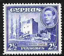 Cyprus 1938-51 KG6 Kolossi Castle 2.5pi ultramarine lightly mounted mint, SG 156, stamps on , stamps on  stamps on , stamps on  stamps on  kg6 , stamps on  stamps on castles